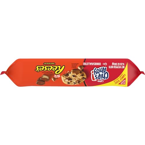 CHIPS AHOY! Galletas masticables con chispas de chocolate con Reese's Peanut Butter Cups, tamaño familiar, 14.25 oz