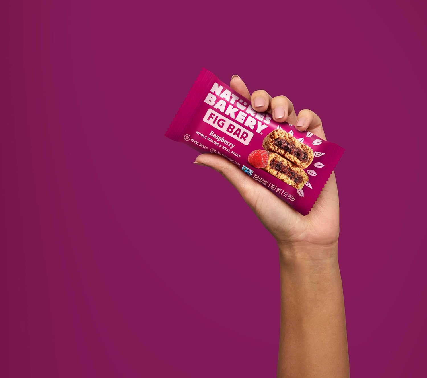 Nature’s Bakery Whole Wheat Fig Bars, Raspberry, Real Fruit, Vegan, Non-GMO, Snack bar, 1 box with 12 twin packs (12 twin packs)