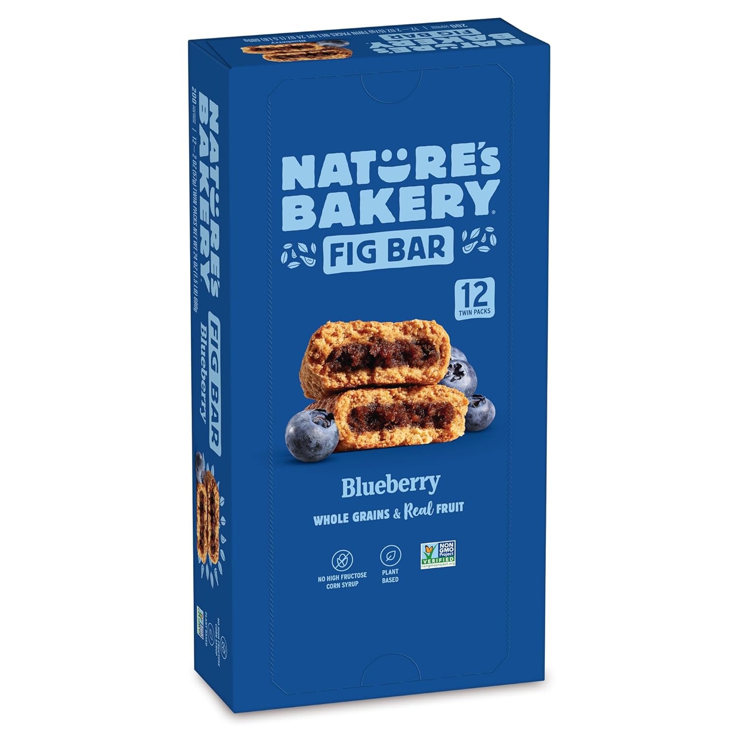 Nature’s Bakery Whole Wheat Fig Bars, Raspberry, Real Fruit, Vegan, Non-GMO, Snack bar, 1 box with 12 twin packs (12 twin packs)