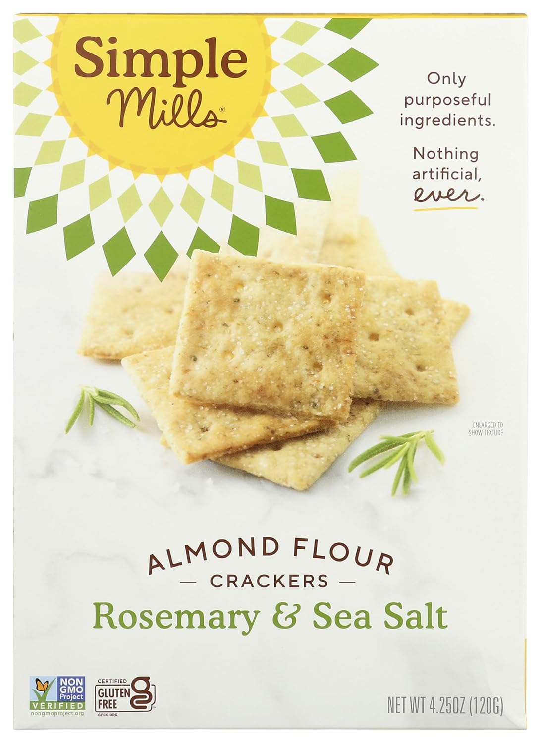 Simple Mills Almond Flour Crackers, Farmhouse Cheddar - Gluten Free, Healthy Snacks, Plant Based, 4.25 Ounce (Pack of 1)