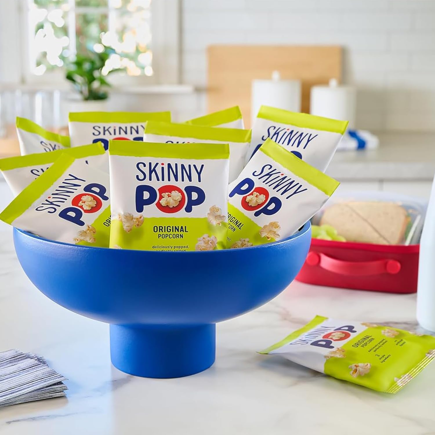 SkinnyPop Popcorn, Original, Whole Grain, Dairy-Free Snack, 0.65oz Bags (6ct)