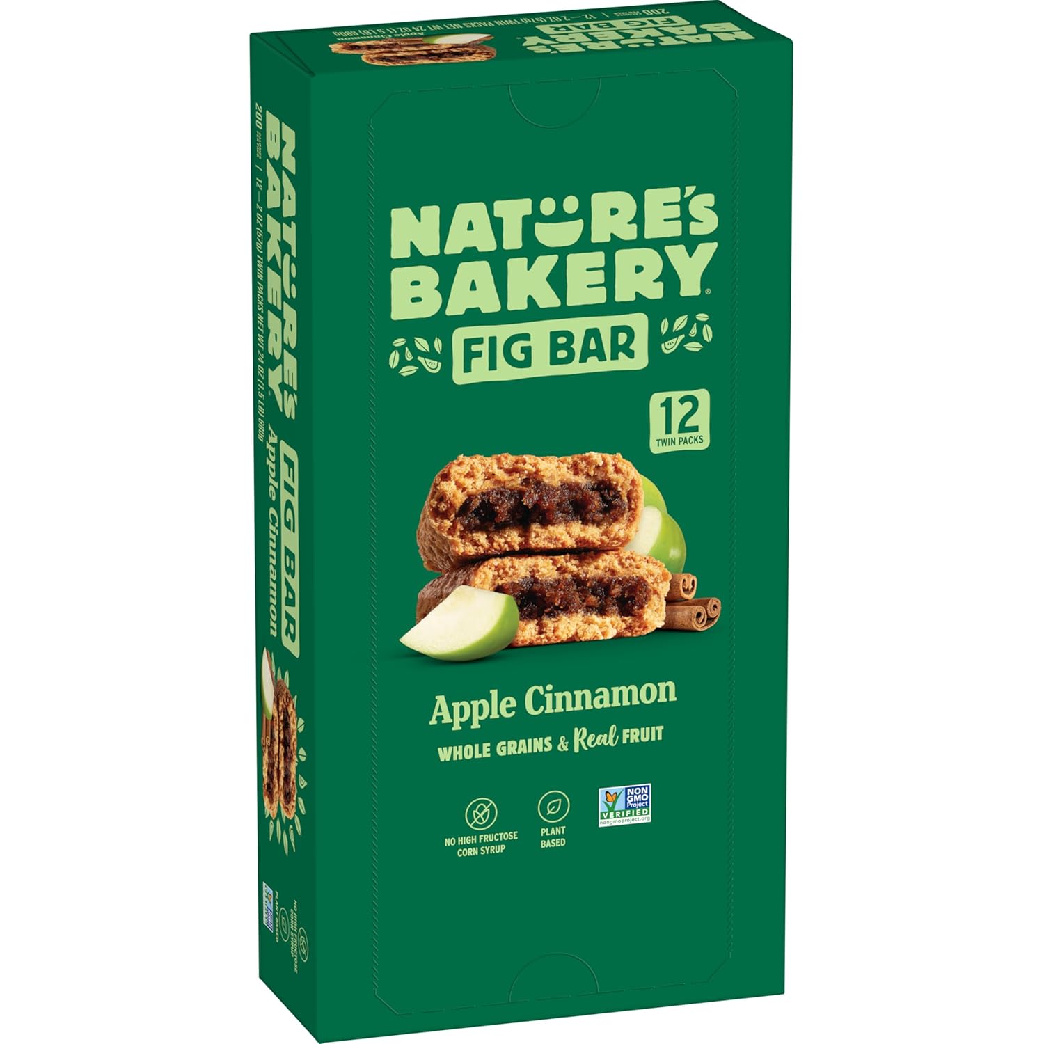 Nature’s Bakery Whole Wheat Fig Bars, Raspberry, Real Fruit, Vegan, Non-GMO, Snack bar, 1 box with 12 twin packs (12 twin packs)