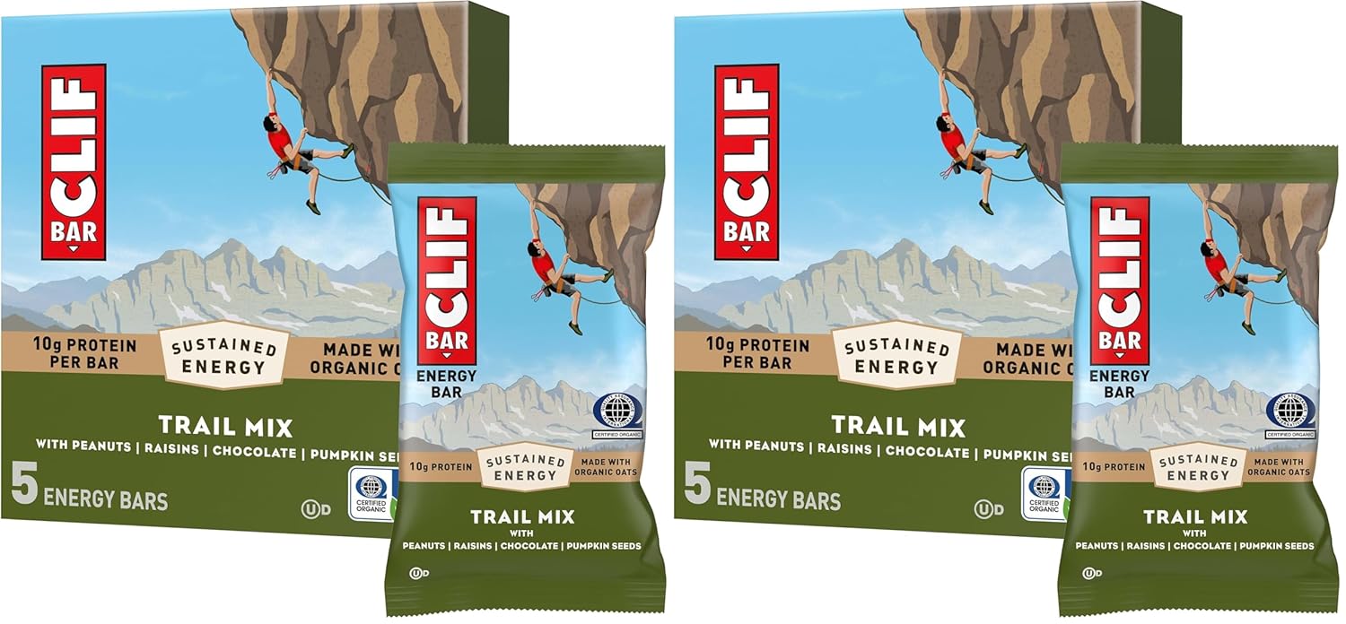 CLIF BAR - Energy Protein Bars - Crunchy Peanut Butter - Made with Organic Oats - Energy Bars - Non-GMO - (15 Pack)