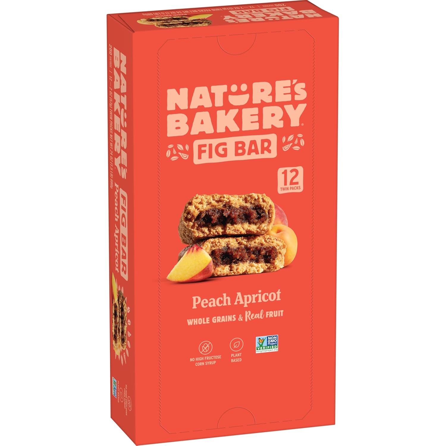 Nature’s Bakery Whole Wheat Fig Bars, Raspberry, Real Fruit, Vegan, Non-GMO, Snack bar, 1 box with 12 twin packs (12 twin packs)