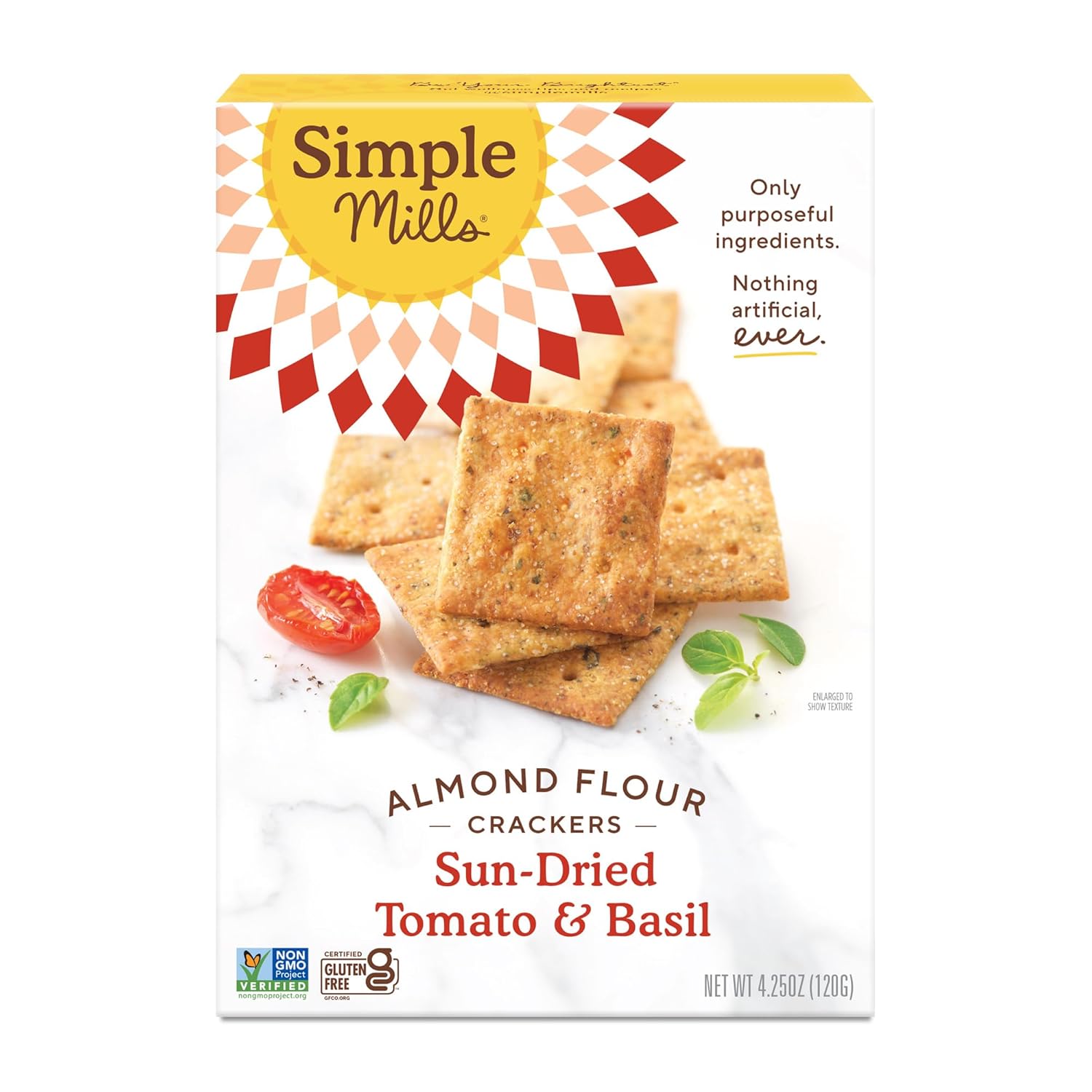 Simple Mills Almond Flour Crackers, Farmhouse Cheddar - Gluten Free, Healthy Snacks, Plant Based, 4.25 Ounce (Pack of 1)