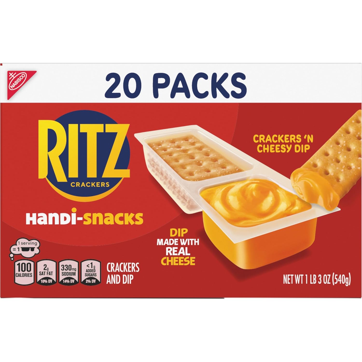 Handi-Snacks RITZ Crackers 'N Cheesy Dip Snack Packs, 20 Snack Packs