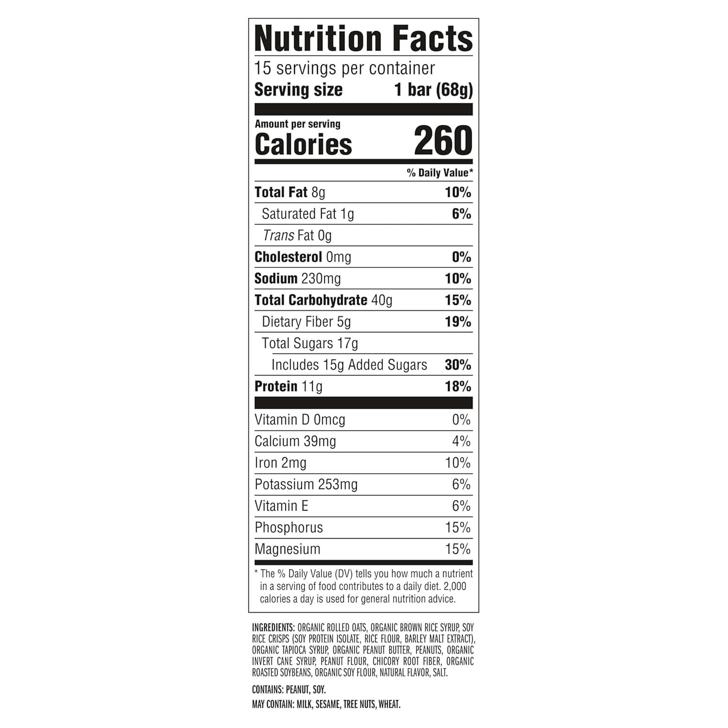 CLIF BAR - Energy Protein Bars - Crunchy Peanut Butter - Made with Organic Oats - Energy Bars - Non-GMO - (15 Pack)