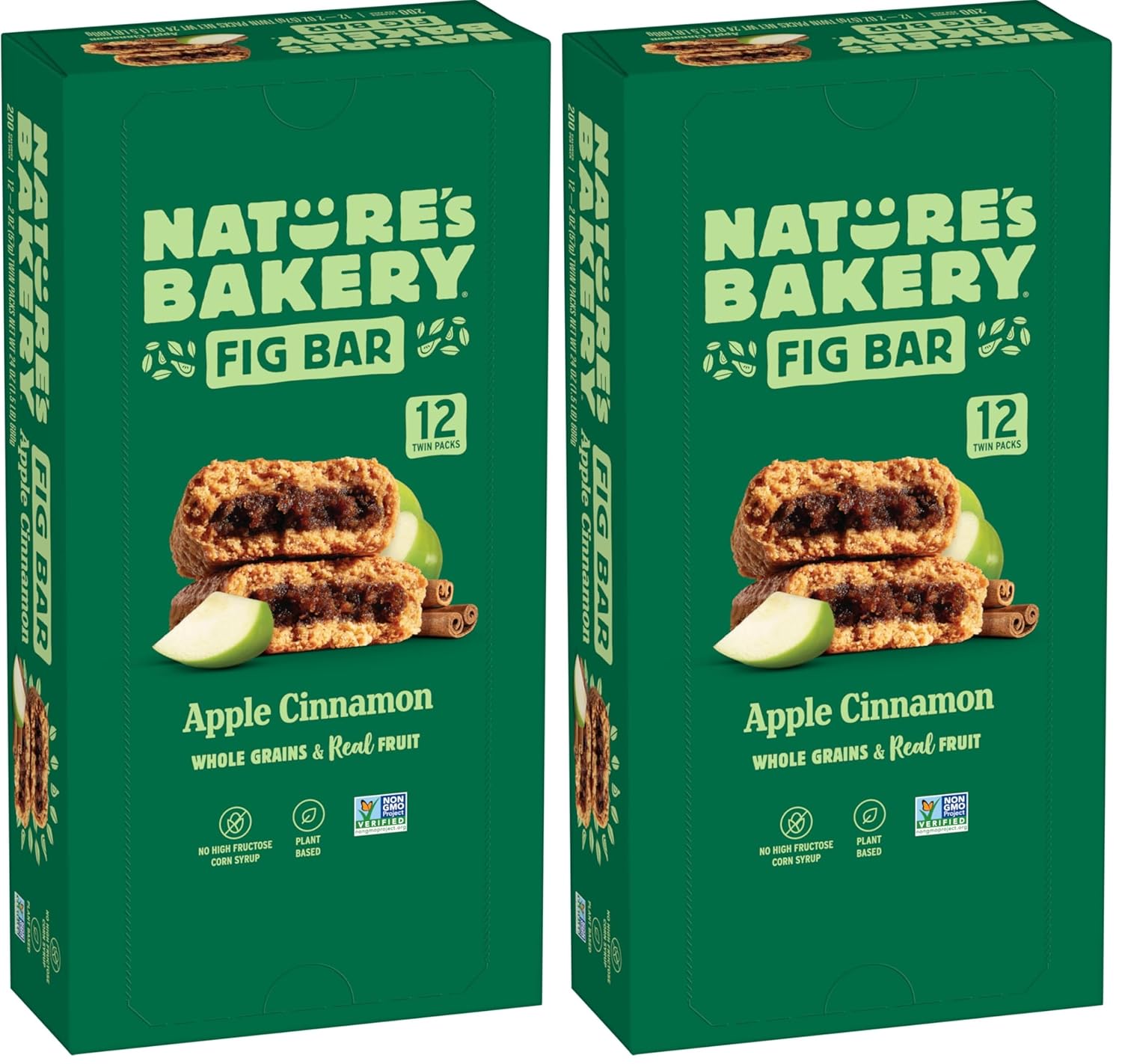 Nature’s Bakery Whole Wheat Fig Bars, Raspberry, Real Fruit, Vegan, Non-GMO, Snack bar, 1 box with 12 twin packs (12 twin packs)
