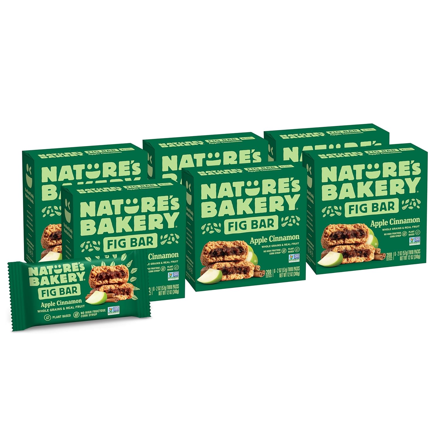 Nature’s Bakery Whole Wheat Fig Bars, Raspberry, Real Fruit, Vegan, Non-GMO, Snack bar, 1 box with 12 twin packs (12 twin packs)