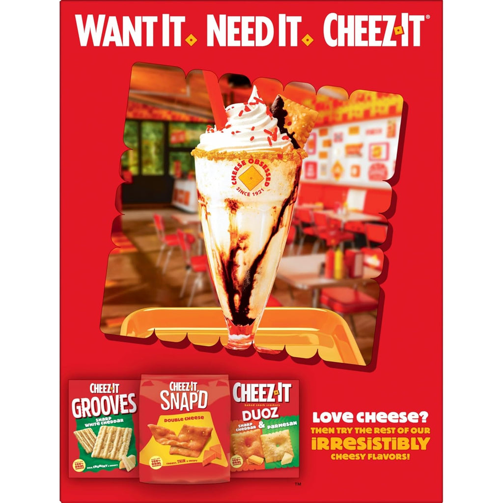 Cheez-It Cheese Crackers, Baked Snack Crackers, Lunch Snacks, Party Size, Original, 25oz Box (1 Box)