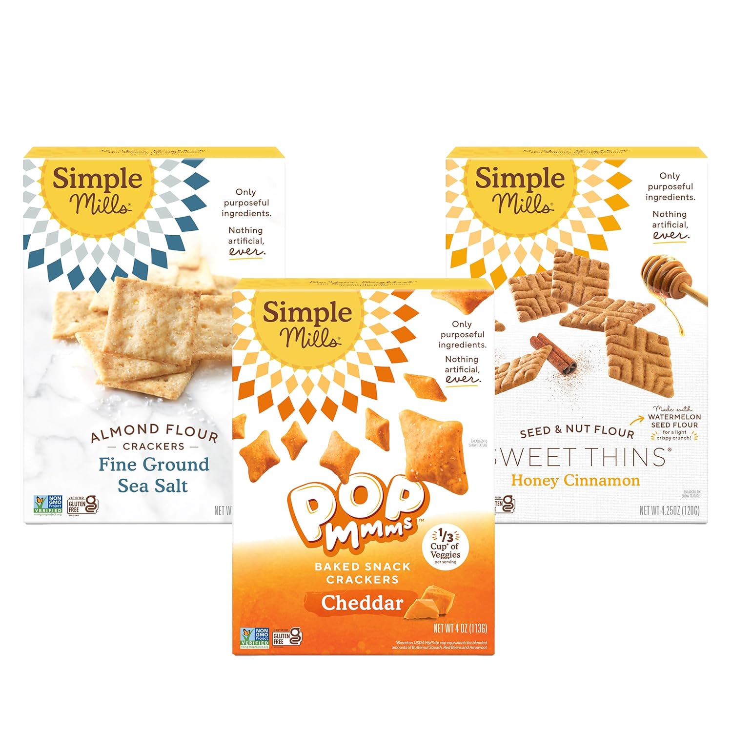 Simple Mills Almond Flour Crackers, Farmhouse Cheddar - Gluten Free, Healthy Snacks, Plant Based, 4.25 Ounce (Pack of 1)
