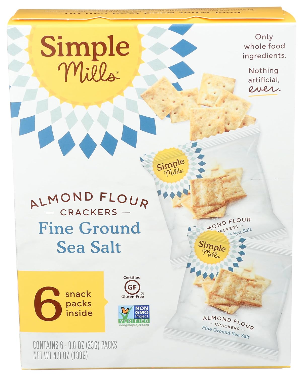Simple Mills Almond Flour Crackers, Farmhouse Cheddar - Gluten Free, Healthy Snacks, Plant Based, 4.25 Ounce (Pack of 1)