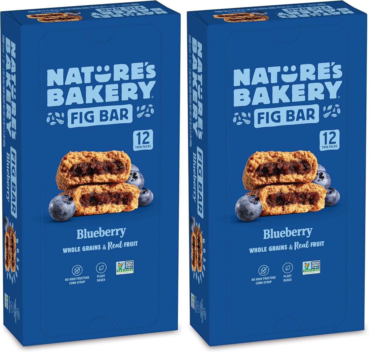 Nature’s Bakery Whole Wheat Fig Bars, Raspberry, Real Fruit, Vegan, Non-GMO, Snack bar, 1 box with 12 twin packs (12 twin packs)