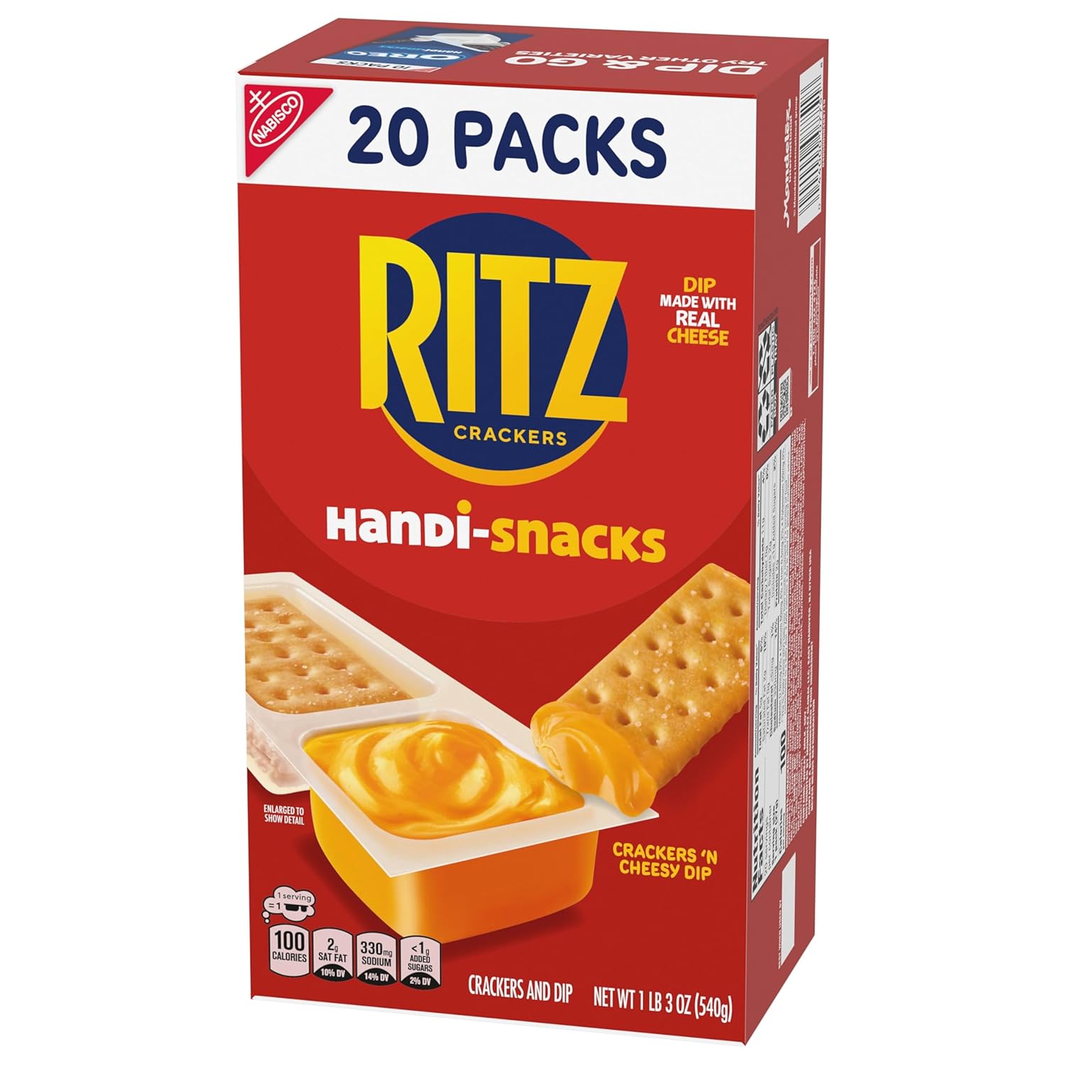 Handi-Snacks RITZ Crackers 'N Cheesy Dip Snack Packs, 20 Snack Packs
