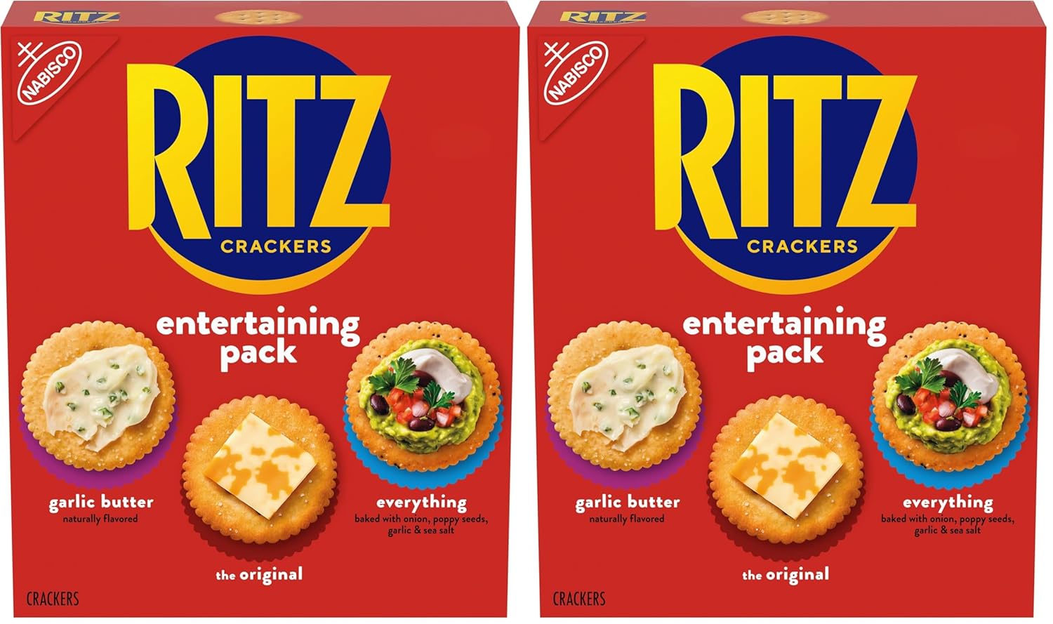 RITZ Crackers Entertaining Variety Pack with Original, Everything, and Garlic Butter Crackers, Snacks for Kids and Adults, Party Snacks, 10.3 oz