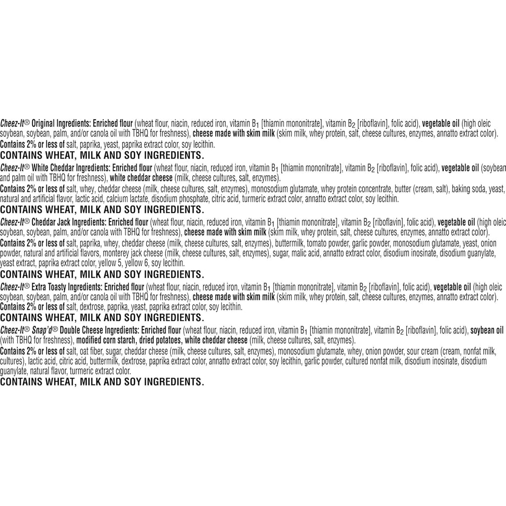 Cheez-It Cheese Crackers, Baked Snack Crackers, Office and Kids Snacks, Variety Pack, 28.74oz Box (30 Packs)