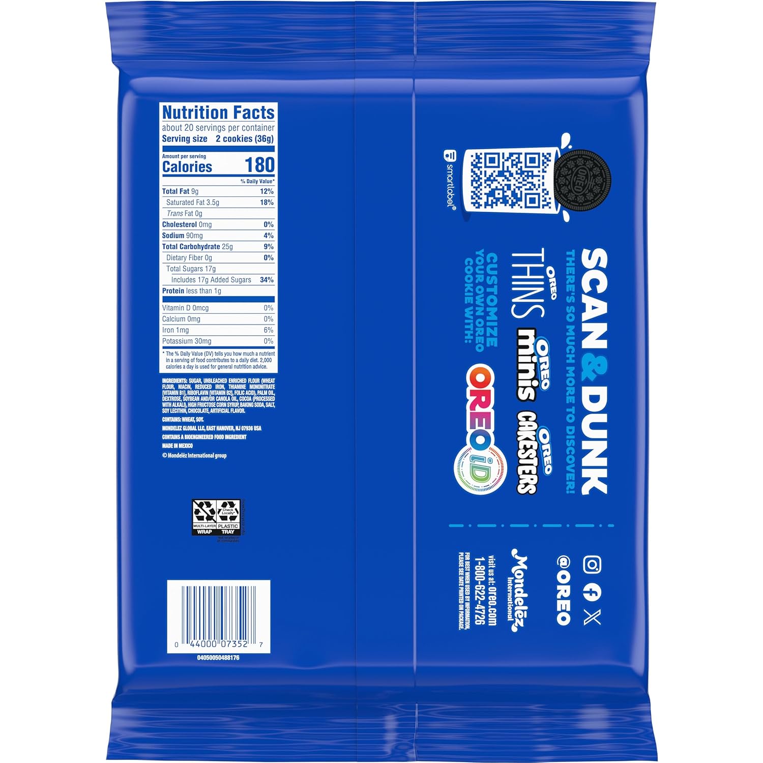 OREO Mega Stuf Chocolate Sandwich Cookies, Party Size, 1 lb 9.35 oz