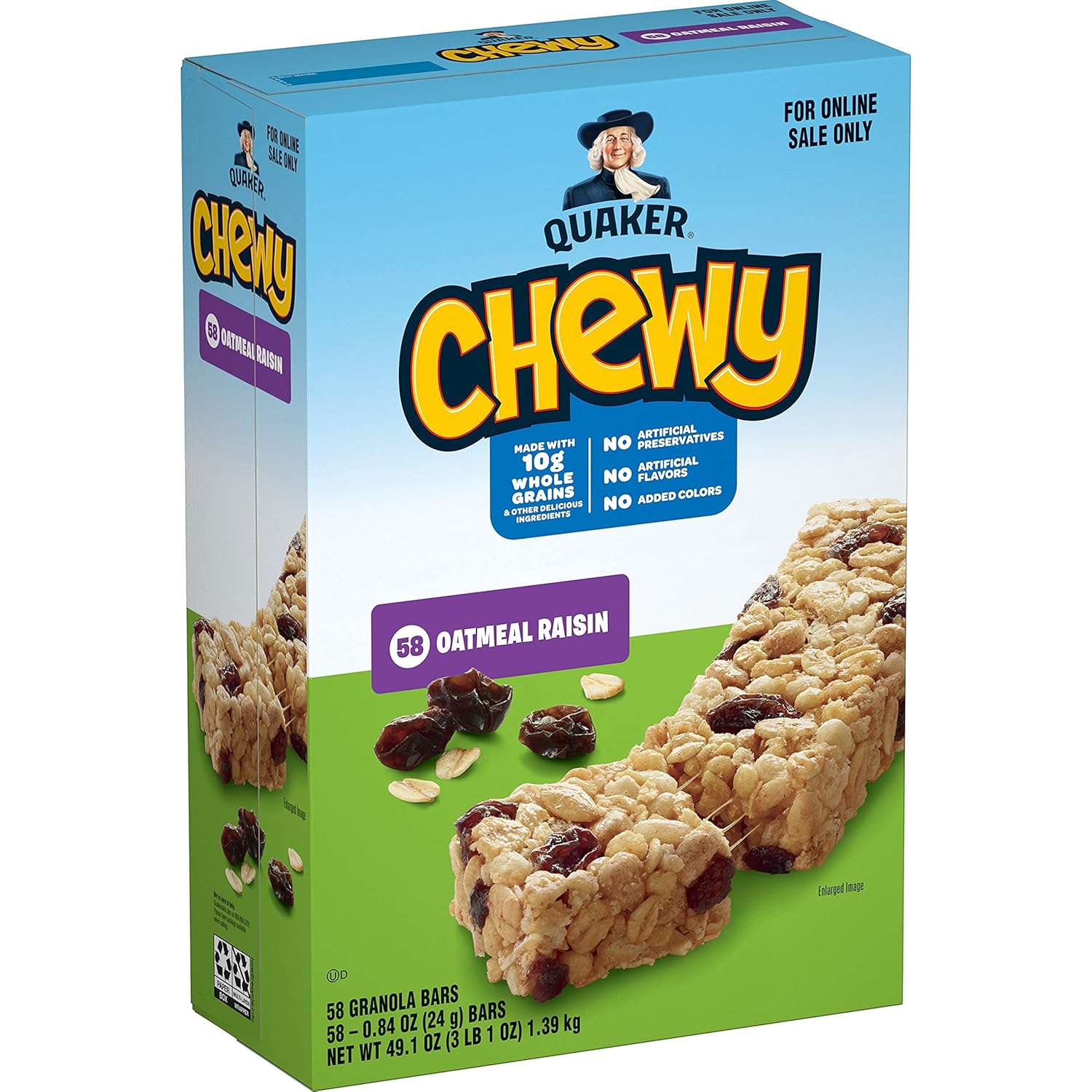 Quaker Chewy Granola Bars, Chocolate Chip, 58 Count - Packaging May Vary
