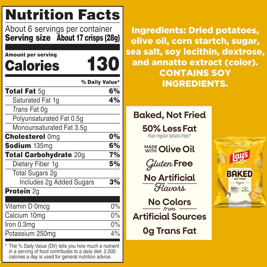 Lay's Baked Potato Crisps, Original, 6.25 oz