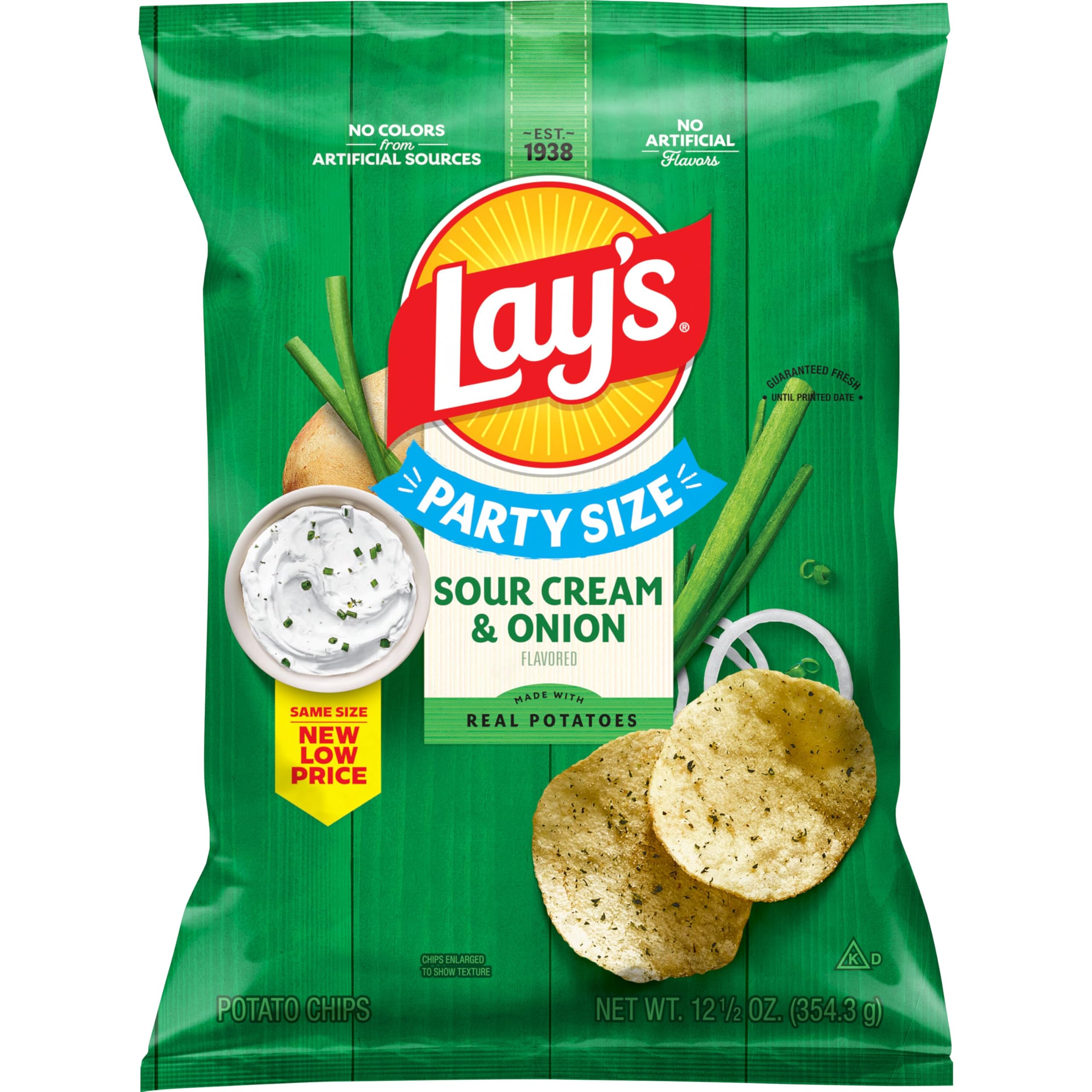 Lay's Classic Potato Chips Snacks, Gluten Free Chips, Party Size, 13oz Bag