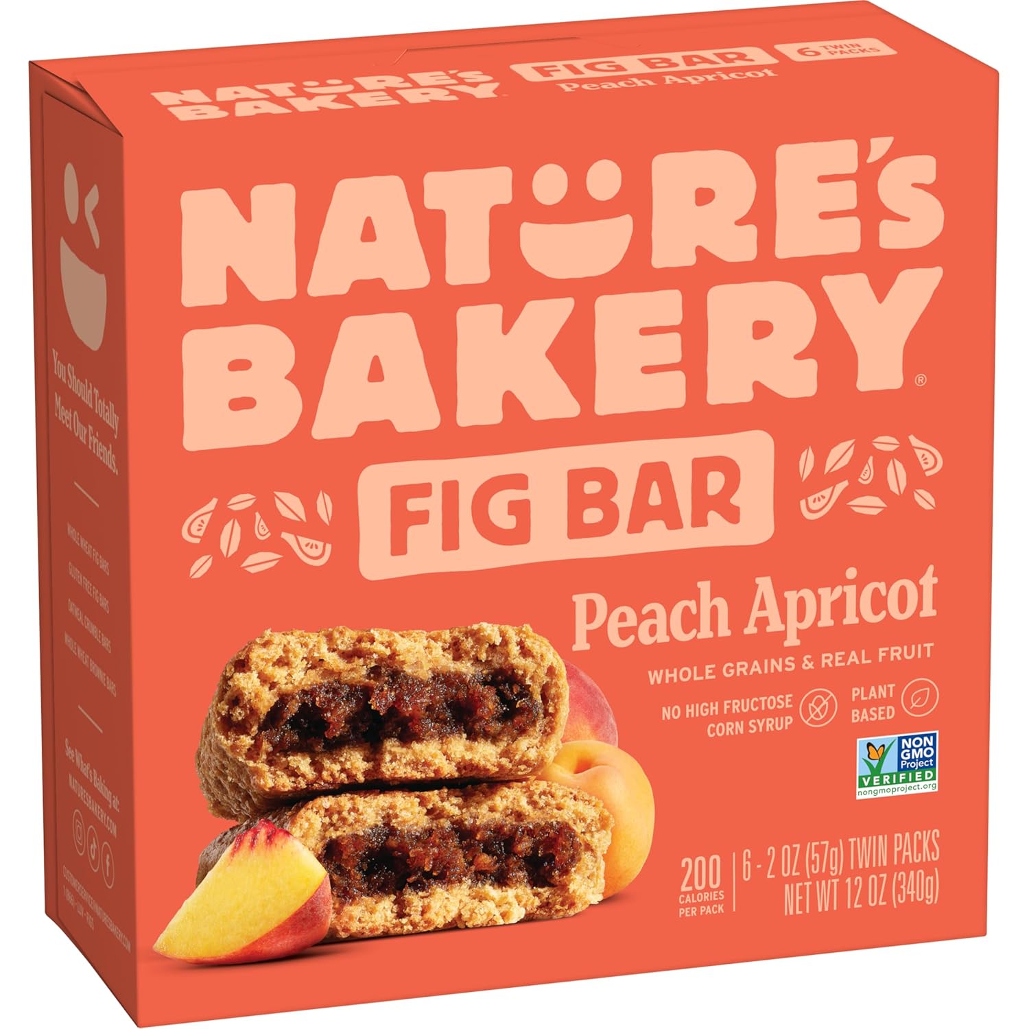 Nature’s Bakery Whole Wheat Fig Bars, Raspberry, Real Fruit, Vegan, Non-GMO, Snack bar, 1 box with 12 twin packs (12 twin packs)