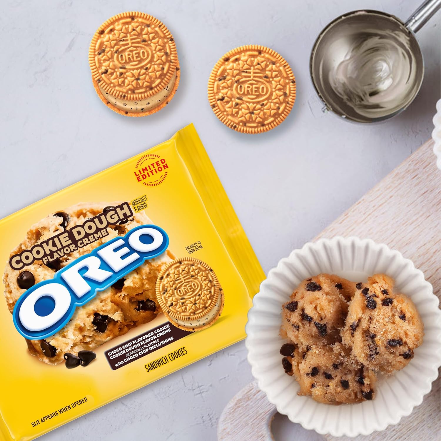OREO Cookie Dough Creme Sandwich Cookies, Limited Edition, 10.68 oz