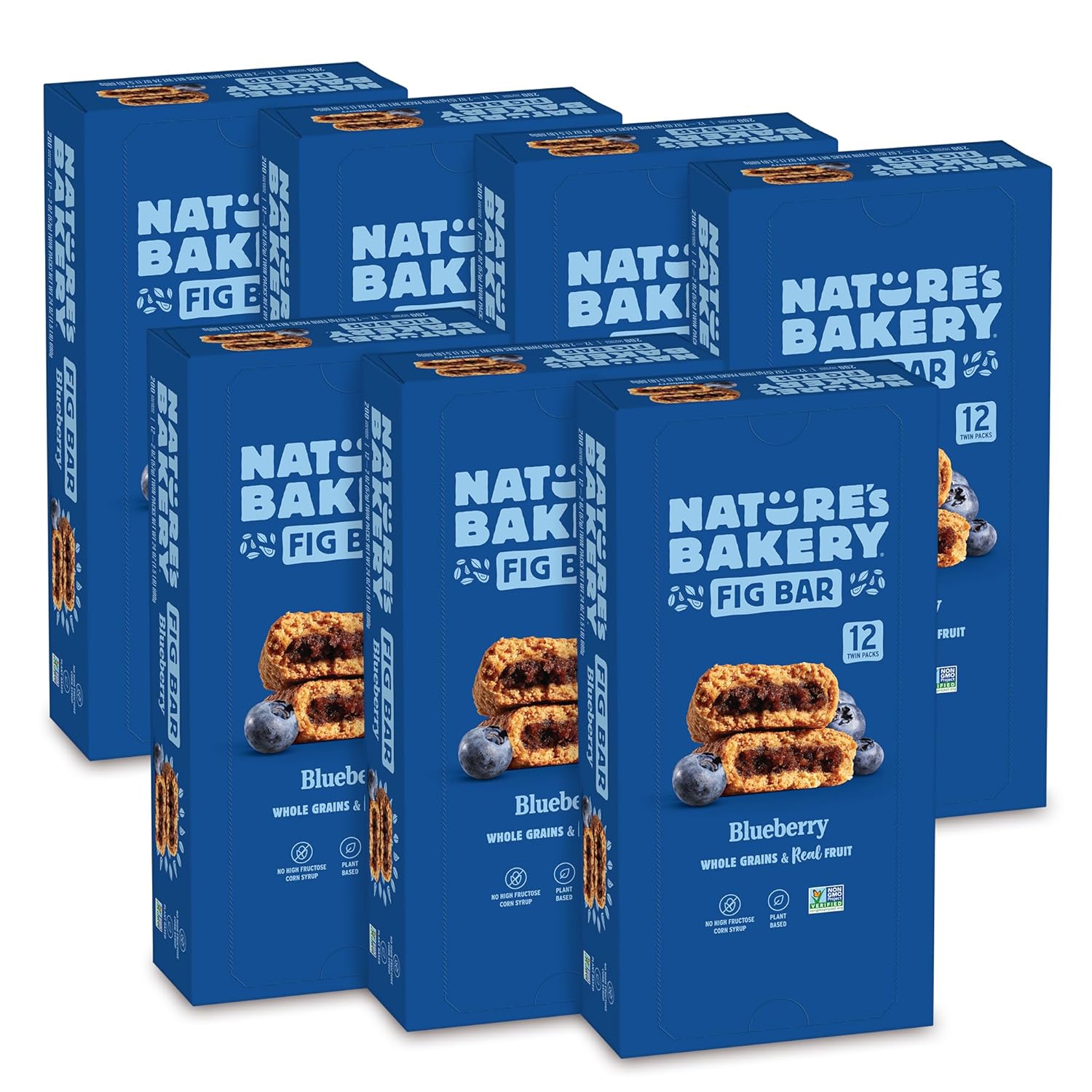 Nature’s Bakery Whole Wheat Fig Bars, Raspberry, Real Fruit, Vegan, Non-GMO, Snack bar, 1 box with 12 twin packs (12 twin packs)