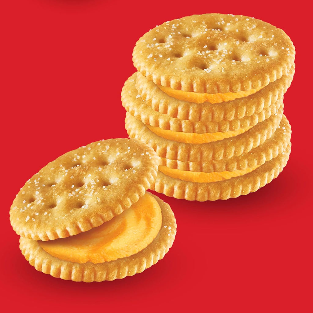 RITZ Cheese Sandwich Crackers, Lunch Snacks, 20 Snack Packs (6 Crackers Per Pack)