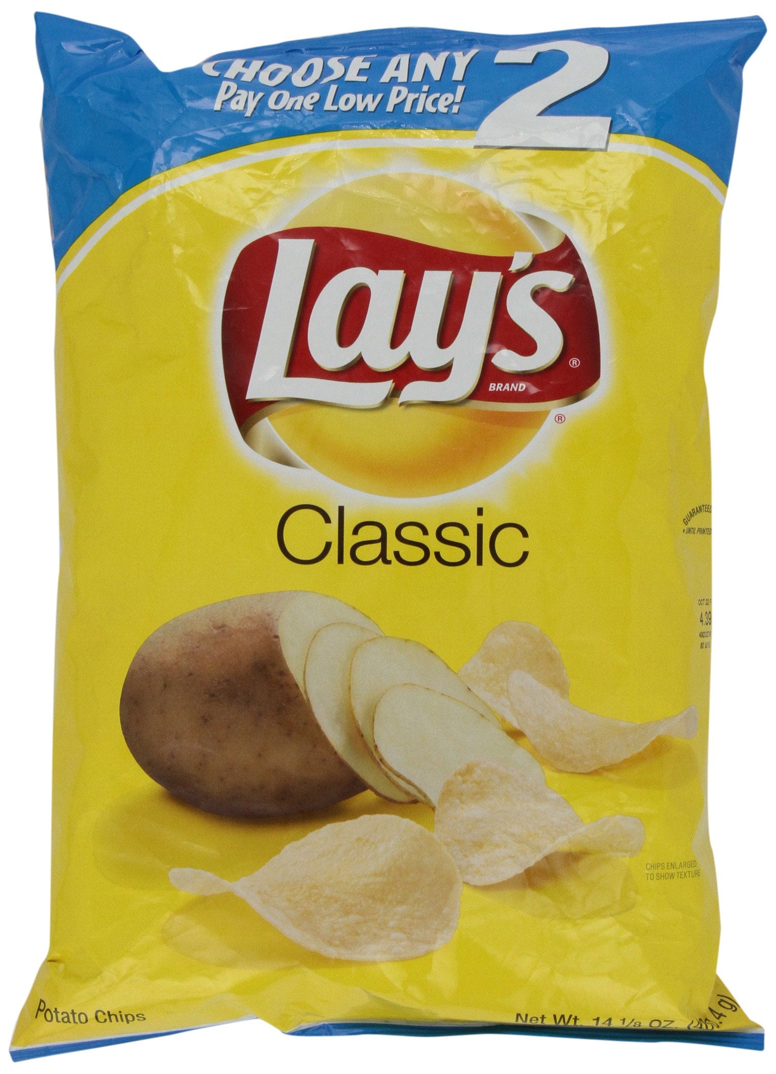 Lay's Classic Potato Chips Snacks, Gluten Free Chips, Party Size, 13oz Bag