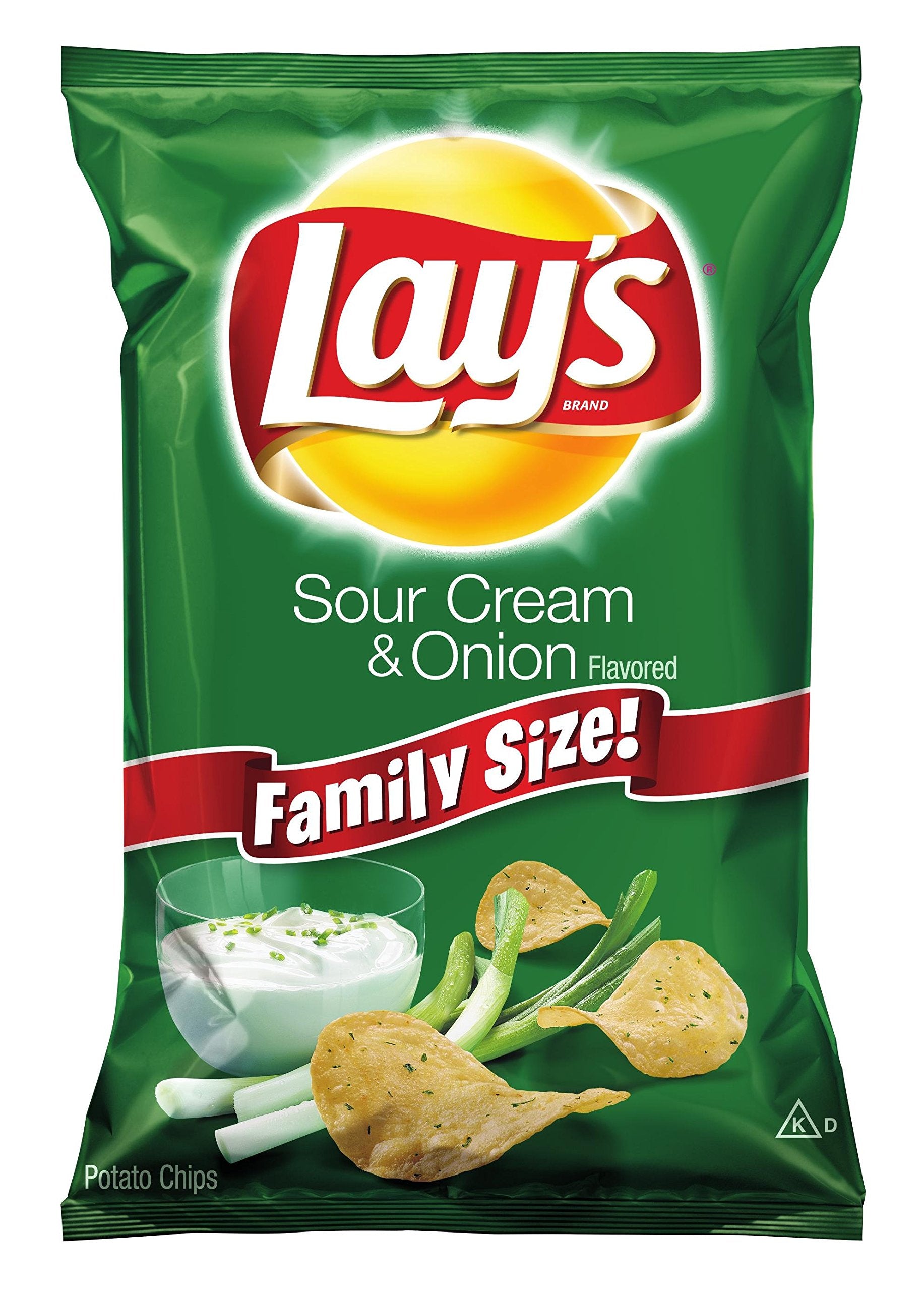 Lay's Potato Chips, Sour Cream & Onion Flavored, 12.5 Oz