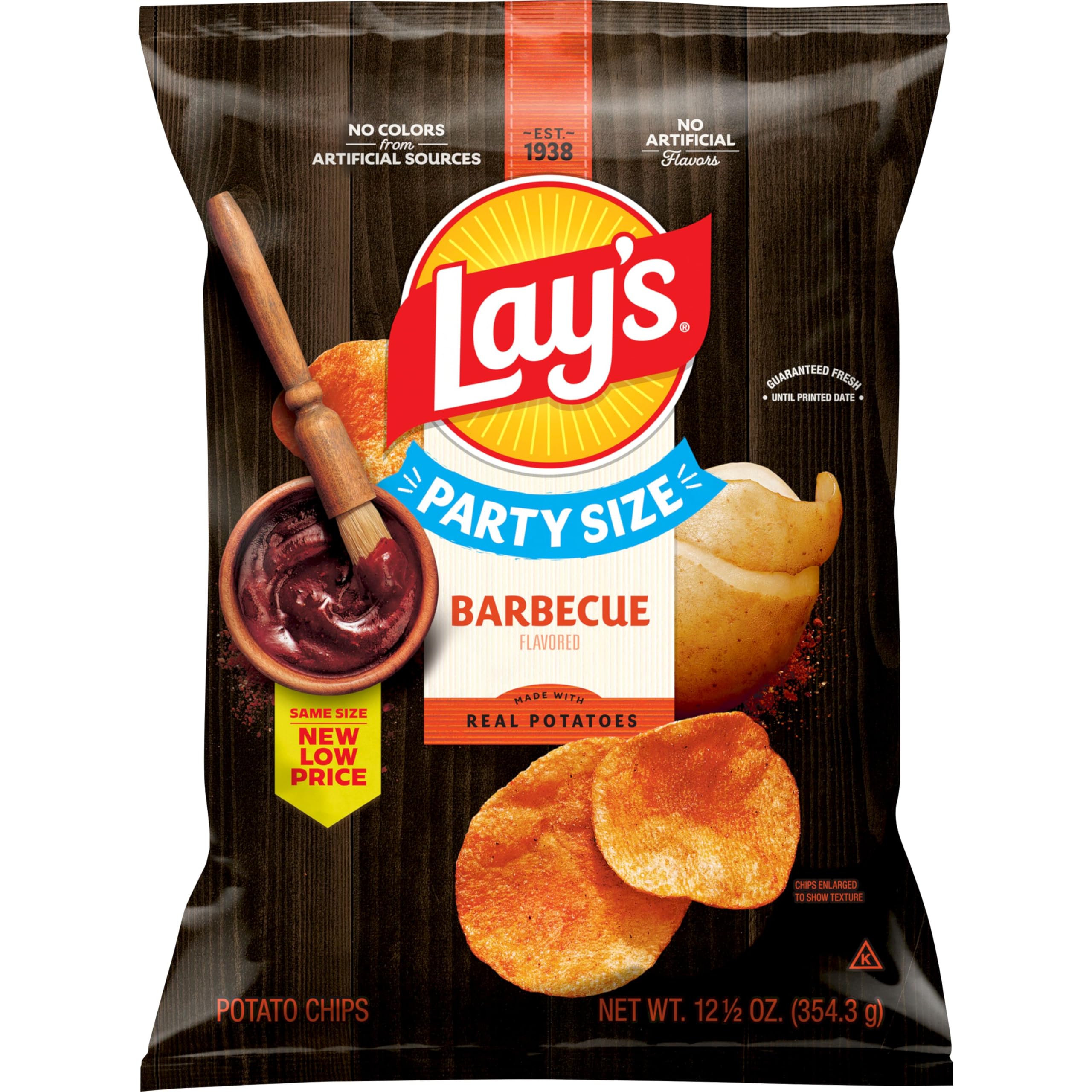 Lay's Classic Potato Chips Snacks, Gluten Free Chips, Party Size, 13oz Bag