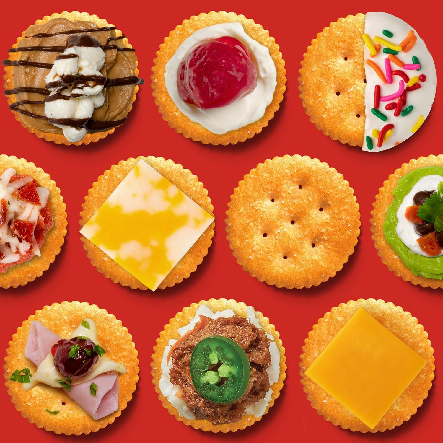 RITZ Crackers Entertaining Variety Pack with Original, Everything, and Garlic Butter Crackers, Snacks for Kids and Adults, Party Snacks, 10.3 oz